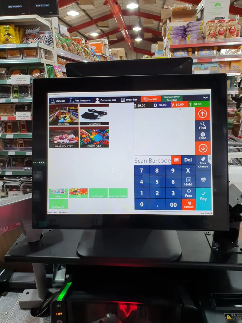 EPOS terminal at a shop counter