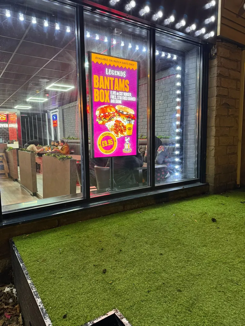 Window promotion screen at night