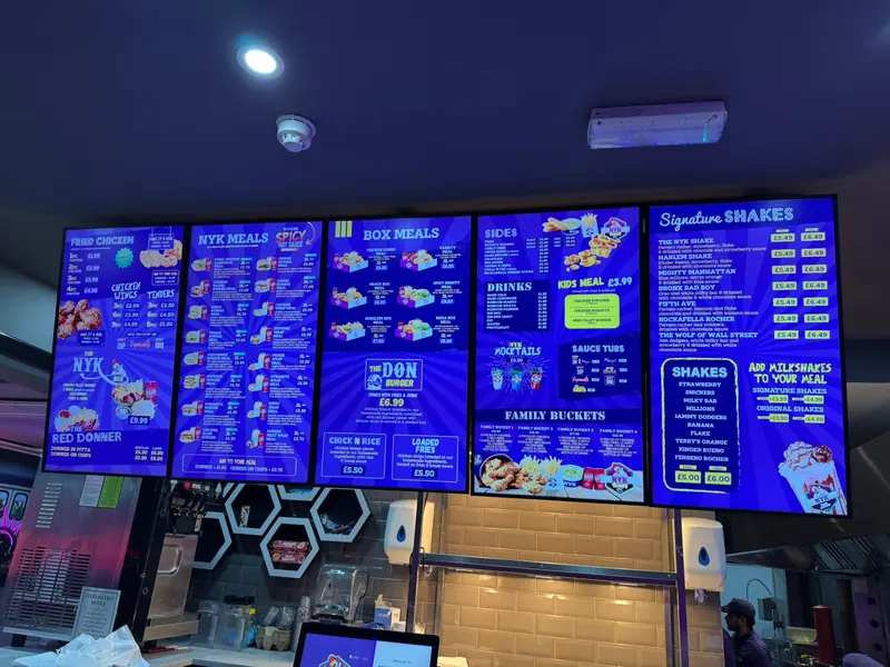 Digital menu wall · fast food
