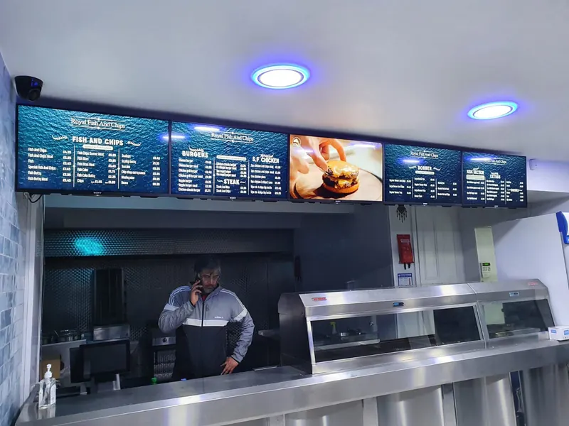 Menu boards · takeaway counter